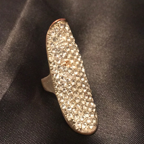 Long Rhinestone Statement Ring - Picture 2 of 6